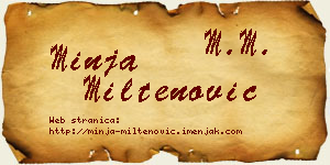 Minja Miltenović vizit kartica